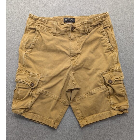 American Eagle Shorts Mens 33 Khaki Classic Cargo Extreme Flex Stretch Pockets - Picture 1 of 15